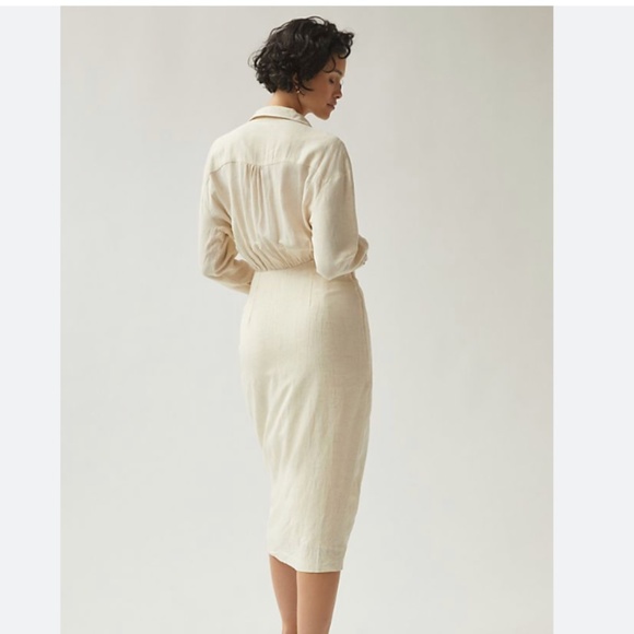 V-NECK KNOT FRONT MIDI DRESS - Picture 3 of 9